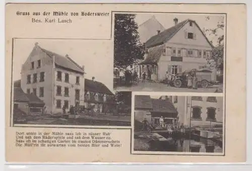 99624 AK Gruss aus der Mühle von Bodersweier, Bes. Karl Lasch