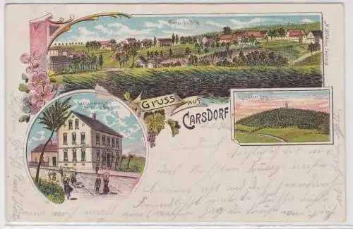 31030 Ak Lithographie Gruß aus Carsdorf Restaurant usw. 1905