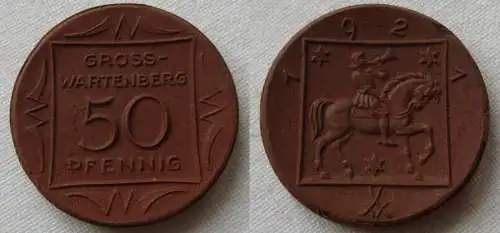 50 Pfennig Meissner Porzellan Münze Gross-Wartenberg 1921 (153843)