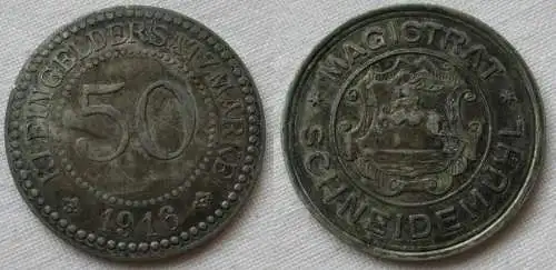 50 Pfennig Eisen Notgeld Münze Magistrat Schneidemühl Posen 1916 (152566)