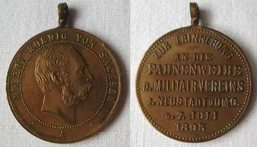 seltene Medaille Fahnenweihe Militär Verein Neustadt & Umg. 1895 (129182)