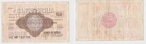 150 Lire Banknote Italien Italia  Banco di Sicilia 2.4.1976 (156076)