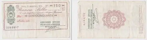 150 Lire Banknote Italien Italia Banca Sella 15.9.1976 (156217)