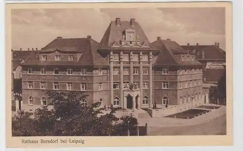 93484 Ak Rathaus Borsdorf bei Leipzig um 1930