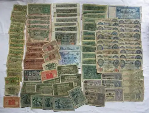 Sammlung mit 100 Banknoten Deutschland Deutsches Reich (127342)
