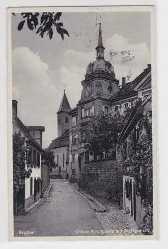 65118 Ak Bretten untere Kirchgasse mit Amtsgericht 1941