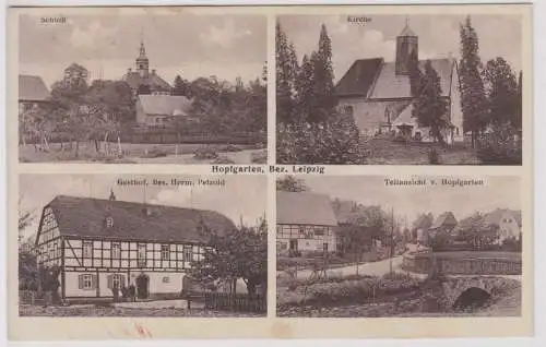 17835 Mehrbild Ak Hopfgarten Bezirk Leipzig Gasthof, Schloß, Kirche usw. 1940
