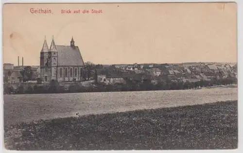 46503 AK Geithain - Blick auf die Stadt mit Kirche 1919