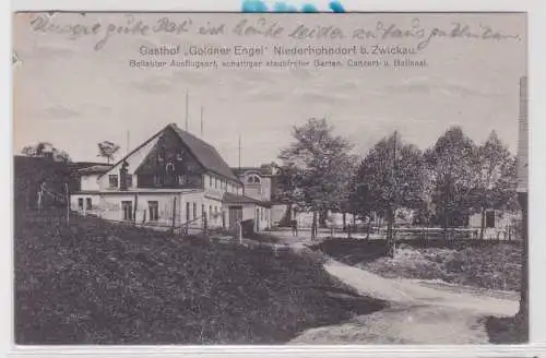 58059 Ak Niederhohndorf bei Zwickau Gasthof "Goldner Engel" 1931