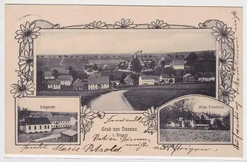 74351 Mehrbild Ak Gruß aus Nasau im Erzgebirge Erbgericht, altes Forsthaus 1910