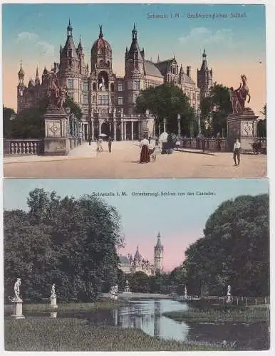 88880/2 Ak Schwerin grossherzogliches Schloß und Cascaden 1908-12