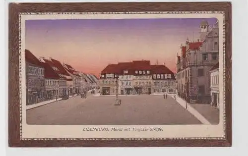 92656 Ak Eilenburg Markt mit Torgauer Strasse 1913