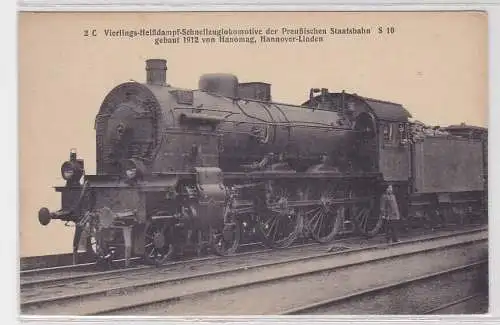 83934 Ak Eisenbahn Preussische Staatsbahn S 10 Hanomag Hannover Linden 1912