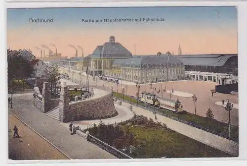 78006 AK Dortmund - Partie am Hauptbahnhof mit Fehmlinde 1923