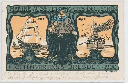 90543 Ak Marine Ausstellung des deutschen Flottenvereins Dresden 1900