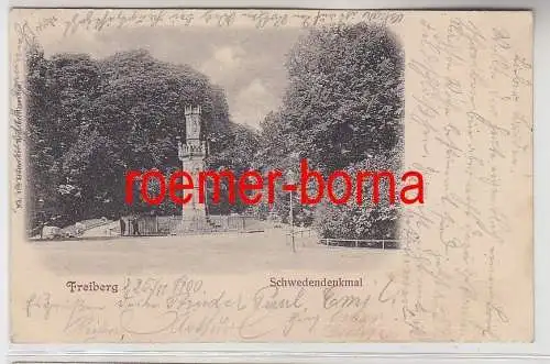 77501 Ak Freiberg in Sachsen Schweden Denkmal 1900