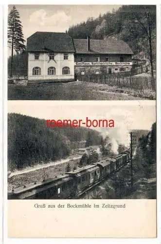 77467 Mehrbild Ak Gruß aus der Bockmühle im Zeitzgrund Gasthaus und Eisenbahn