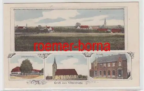 76327 Mehrbild Ak Gruß aus Sitzenroda Oberförsterei, Kirche, Schule usw. um 1920