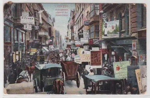 21460 Ak Leipzig Petersstrasse während der Mustermesse um 1925