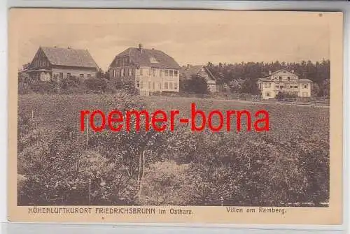 77836 Ak Höhenluftkurort Friedrichsbrunn im Ostharz Villen am Ramberg 1923