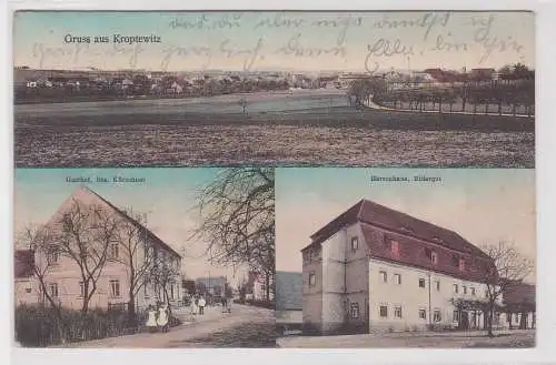 21982 Ak Gruß aus Kroptewitz Gasthof, Rittergut usw. 1920