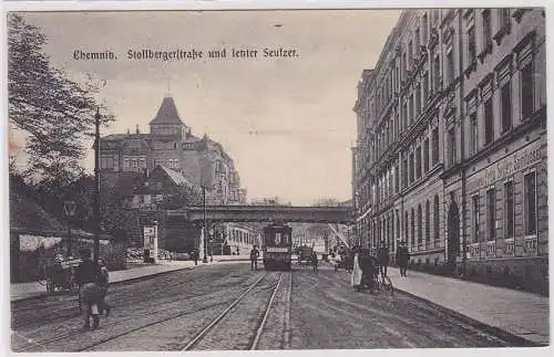 44412 Ak Chemnitz Stollberger Strasse und letzter Seufzer 1905