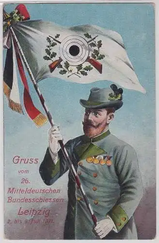 905708 Ak Gruß vom 26.Mitteldeutschen Bundesschiessen Leipzig 1911