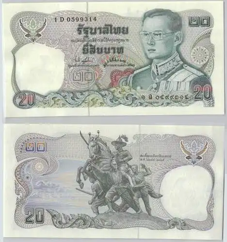 20 Baht Banknote Thailand (1981) Pick 88 kassenfrisch (110328)