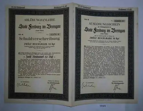 12,5 Reichsmark Ablösungsanleihe der Stadt Freiburg im Breisgau 1927 (131473)