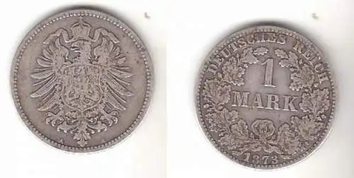 1 Mark Silber Münze Kaiserreich 1873 A, Jäger 9 (111804)