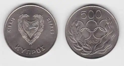 500 Mils Kupfer Nickel Münze Zypern Olympia Moskau 1980 (111541)