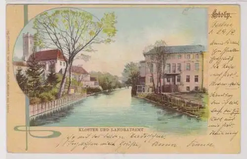 60494 Ak Stolp Słupsk in Pommern Kloster und Landratsamt 1901