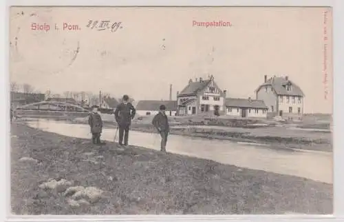 51448 Ak Stolp Słupsk in Pommern Pumpstation 1909