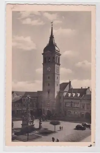 67225 Ak  Wischau Vyškov - Markt mit Denkmal und Rathaus um 1930