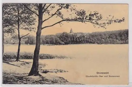 905799 Ak Grunewald Hundekehle-See und Restaurant 1921