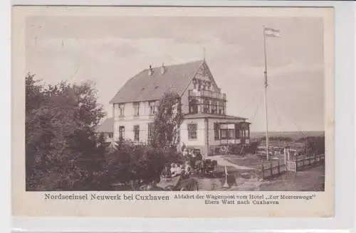 89700 Ak Nordseeinsel Neuwerk bei Cuxhaven Abfahrt der Wagenpost 1941