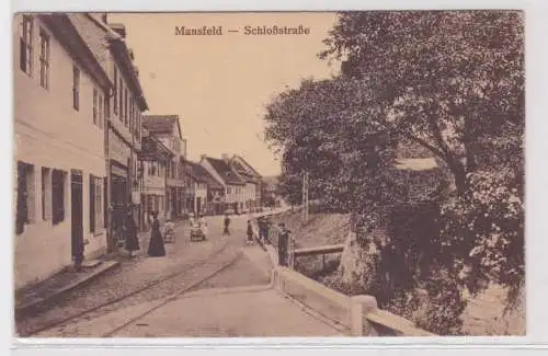 00521 Ak Mansfeld Schloßstrasse mit Geschäften um 1930