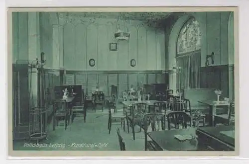 91129 Ak Das Volkshaus Leipzig Konditorei Cafè 1926