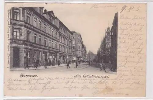 906286 AK Hannover alte Cellerheerstrasse mit Geschäften 1905