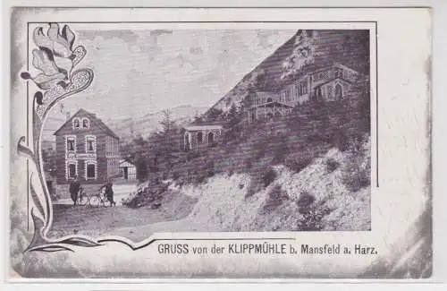 92250 Ak Lithografie Gruss von der Klippmühle bei Mansfeld am Harz 1908