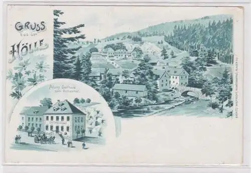 11638 Ak Gruß aus der Hölle Adams Gasthaus zum Höllenthal um 1900