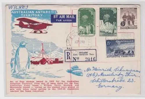 907084 Einschreibe Brief auf FDC Australian Antarctic Territory 1960 Base Wilkes