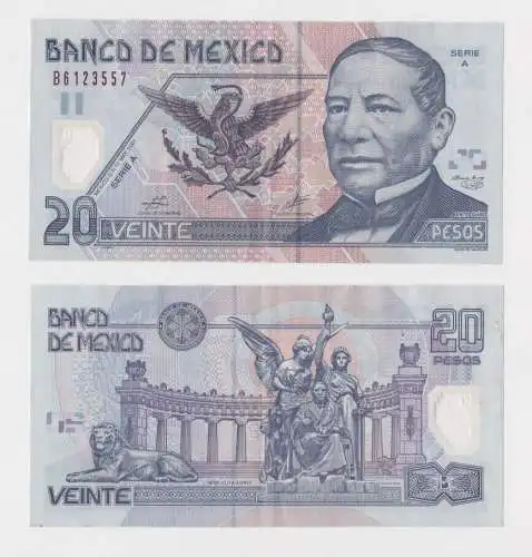 20 Pesos Banknote Mexiko 2001 Serie C leicht gebraucht (165756)