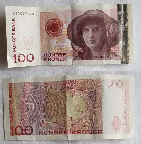 100 Kronen Kroner Banknote Norwegen 1995 Pick 47a (164314)