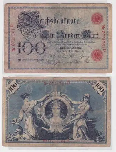 100 Mark Reichsbanknoten Deutsches Reich 1.Juli 1898 (165213)