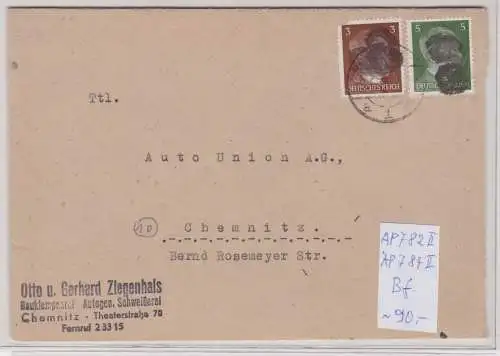 66489 Brief sächsische Schwärzung SBZ Bundesland Sachsen RPD Chemnitz 1945