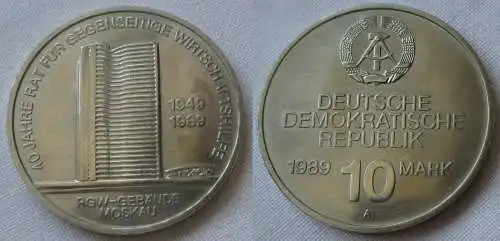 DDR Gedenkmünze 10 Mark 40 Jahre RGW gegenseitige Wirtschaftshilfe 1989 (155837)