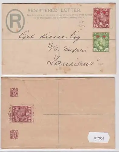 907005 Einschreibebrief Ganzsache registered letter Zanzibar Sansibar