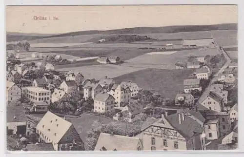 900445 Ak Grüna - Ortsansicht mit Weitblick 1910