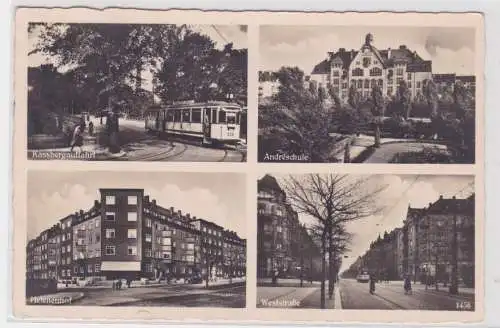 902689 AK Chemnitz - Kassbergauffahrt, Andréschule, Helenenhof, Weststraße 1940